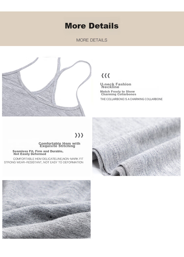 LangSha Women's Summer Camisole Tank Top, Slim-Fit, Figure-Flattering, Sleeveless Undershirt, Large Size, Inner Wear 11