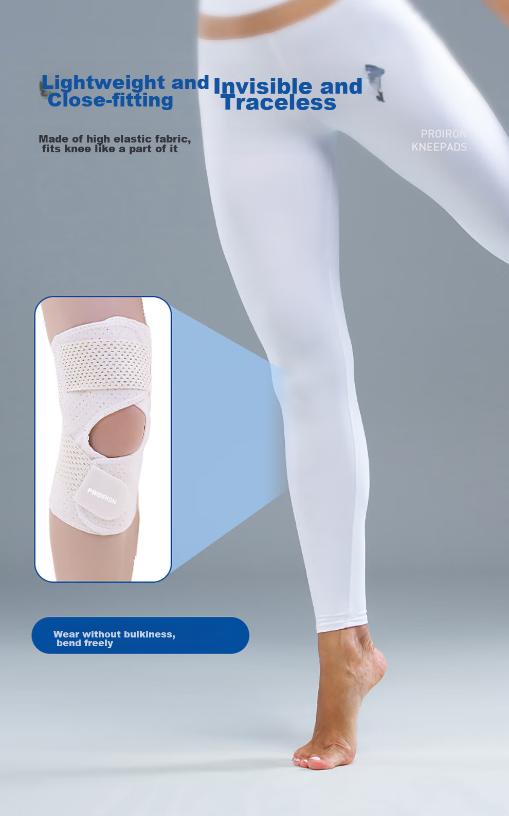 PROIRON Knee Brace, Summer Thin Style, for Sports Running, Meniscus Injury Protection, Patella Guard, One Pair, Size L 5