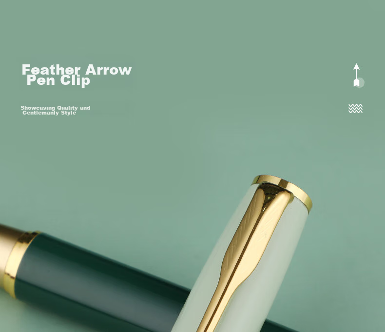 HERO Fountain Pen E609 Extra Fine Iridium Daily Writing Business Calligraphy Practice Pen for Third Grade Elementary And Middle School Students, Boys And Girls Ink Pen Twilight Green Simple Packaging EF Hidden Nib 9