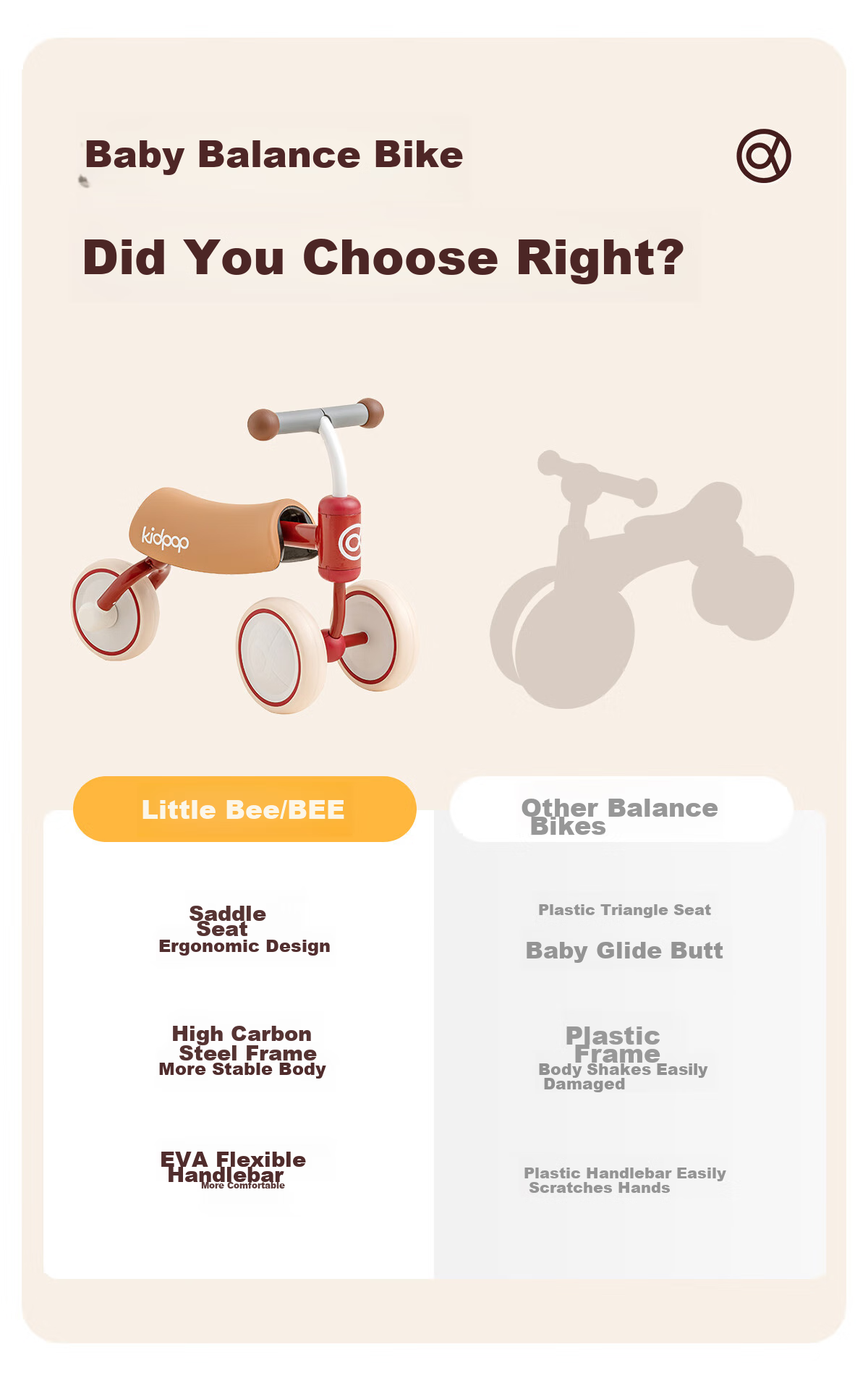 Kidpop Baby Walker, Anti-O Leg, Anti-Rollover Children's Balance Bike, for Ages 1-3, Toddler Walker, First Birthday Gift, Pink 13