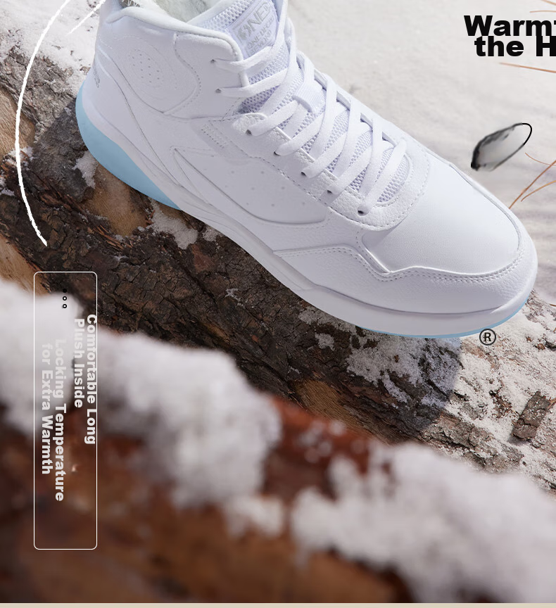 361° Women's Sports Shoes, Autumn And Winter High-Top Warm Fleece-Lined Heightening Casual Sneakers, Style 682146606A-1 6