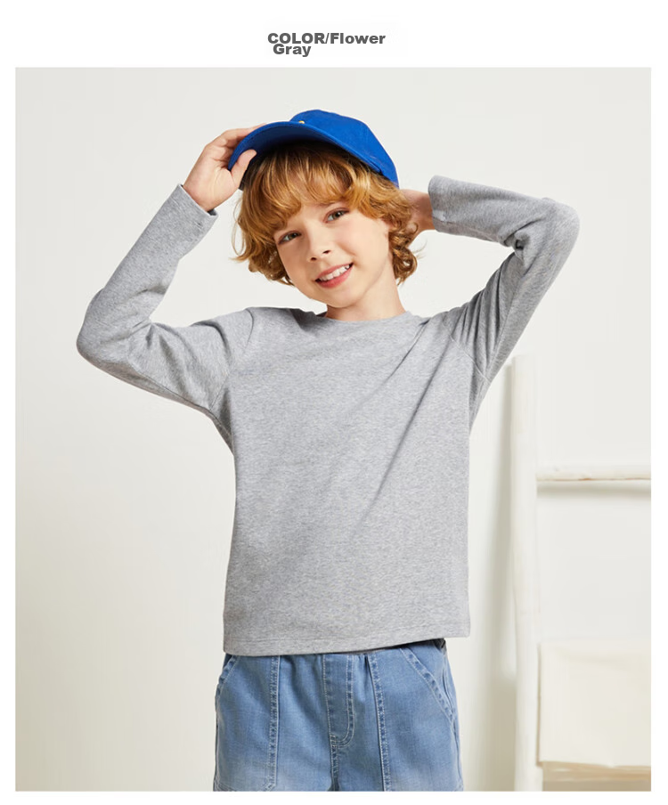 Baleno Children's Spring Solid Color Crew Neck Base Layer Long Sleeve Top for Boys And Older Children 82031811 29R Pink 120cm 11