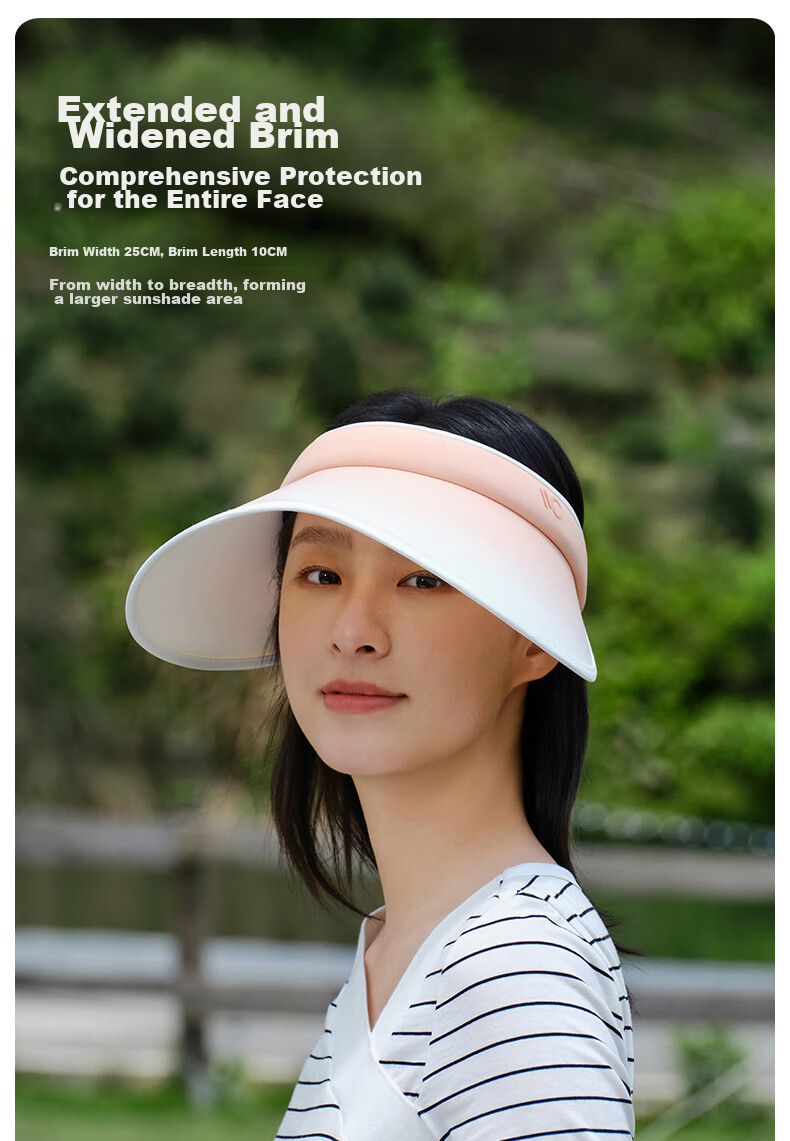 VVC Sun Protection Hat for Women, Sun Visor, UV-Resistant Wide-Brimmed Bucket Hat, Gradient Gray 7
