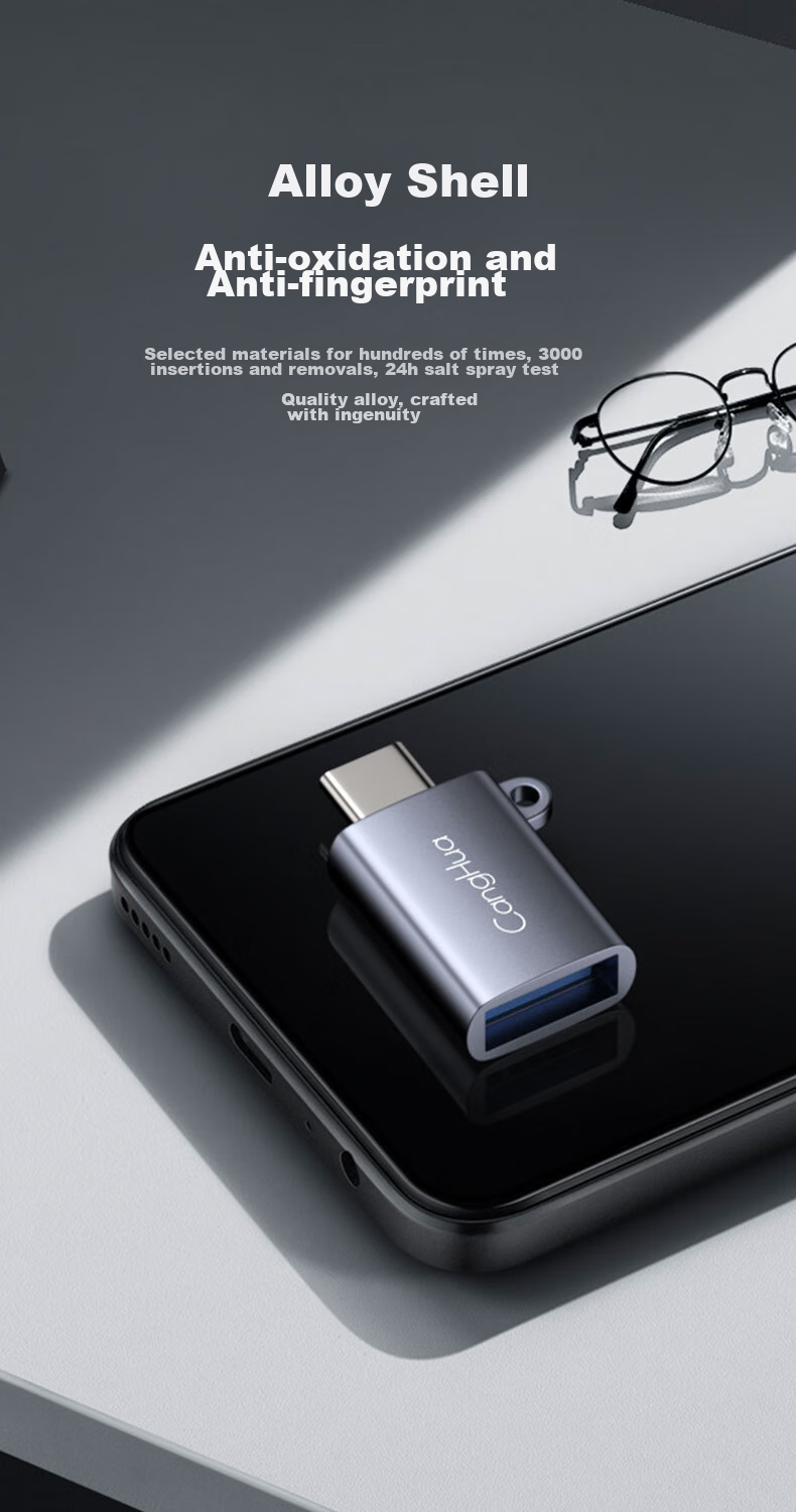 CangHua Type-C to USB 3.2 Adapter OTG Compatible with Apple 18/17/16/15, Huawei, Android Phones, Data Cable for USB Drives, Tablets, Laptops, Keyboard And Mouse Charging 14