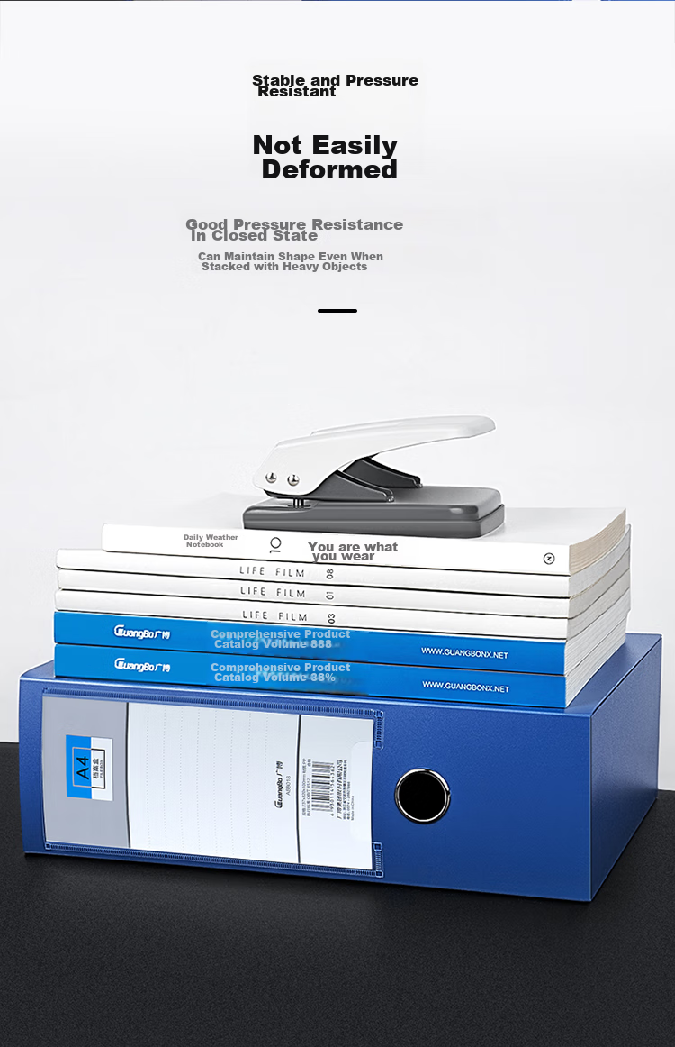 GuangBo (GuangBo) 6 Pieces 100mm A4 High-Quality Plastic File Boxes, Thickened Board Document Boxes, Storage Boxes for Financial Records And Vouchers, Office Supplies A88018 Blue 6