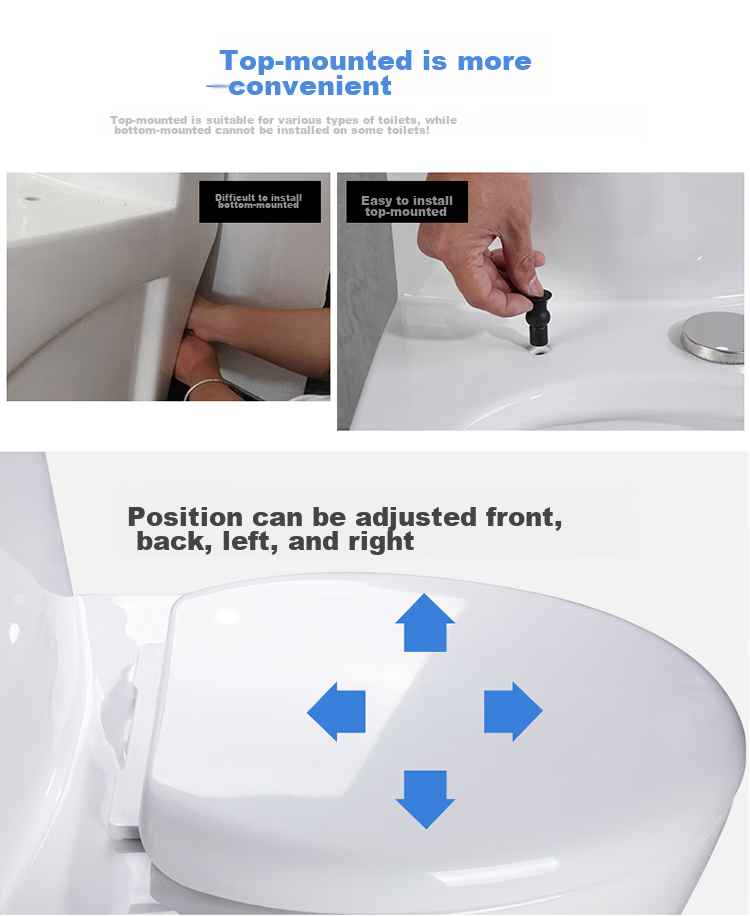 Haili Toilet Seat Universal Thick V-Shaped U-Shaped Toilet Cover Ring, Home Toilet Replacement Parts 079 12