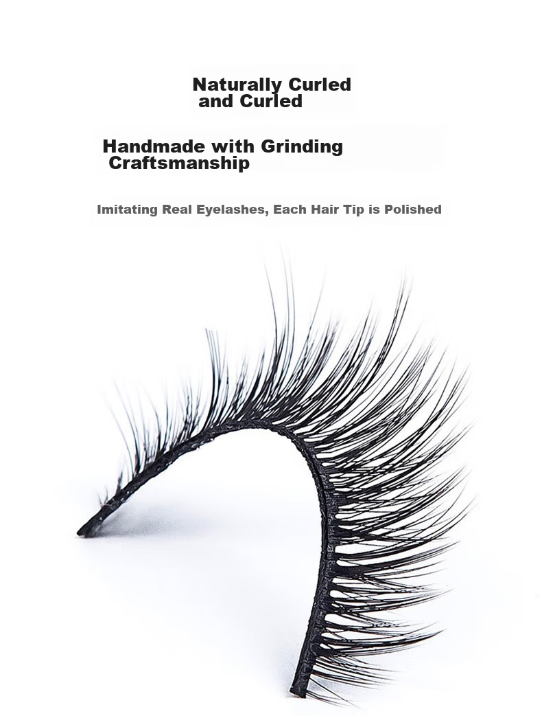 Jianyingshu Natural Dense False Eyelashes 5 Pairs Set, Full-Length One-Piece Lash Extensions, Non-Glue Required 9