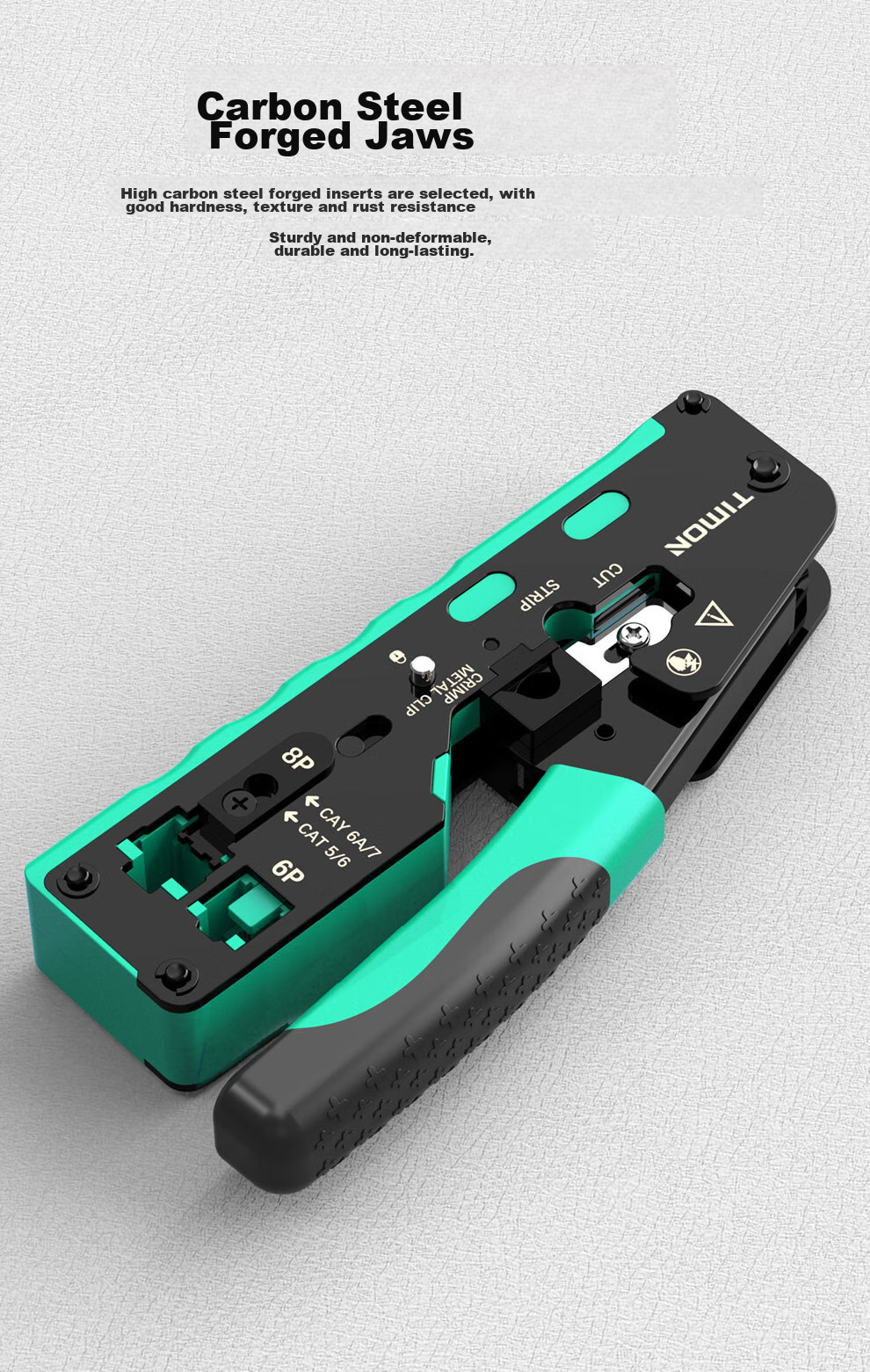 TIMON Multi-Functional Wire Stripper And Crimper, Suitable for Network Cable Patch Panels And Network Module Tools, Wire Stripping Tool, Small Yellow Knife, 1 Piece 9