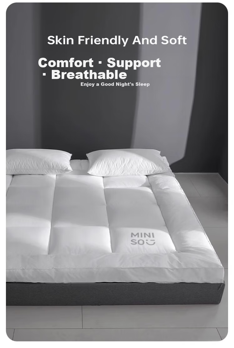 MINISO Star-Rated Hotel Grade Class A Antibacterial Mattress Pad, Soft Bed Mat, Double Bed Pad for 1.8x2 Meter Bed 4