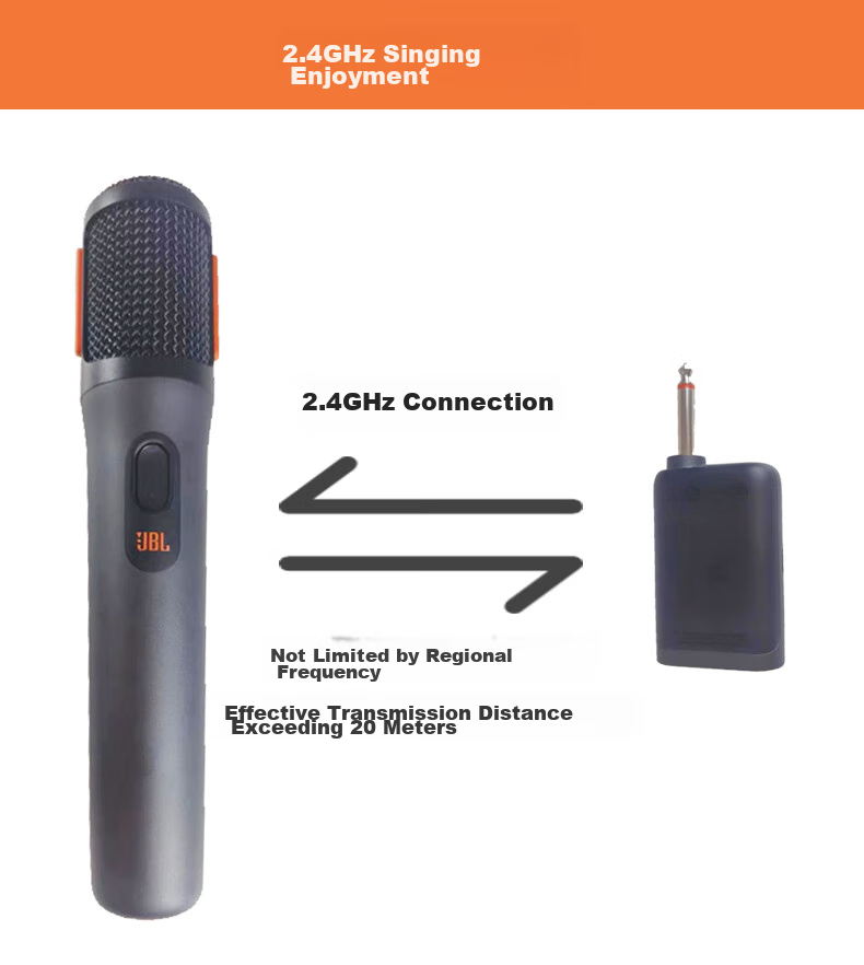 JBL PartyBox Wireless Portable Dual Wireless Microphone UHF Stereo Receiver 5