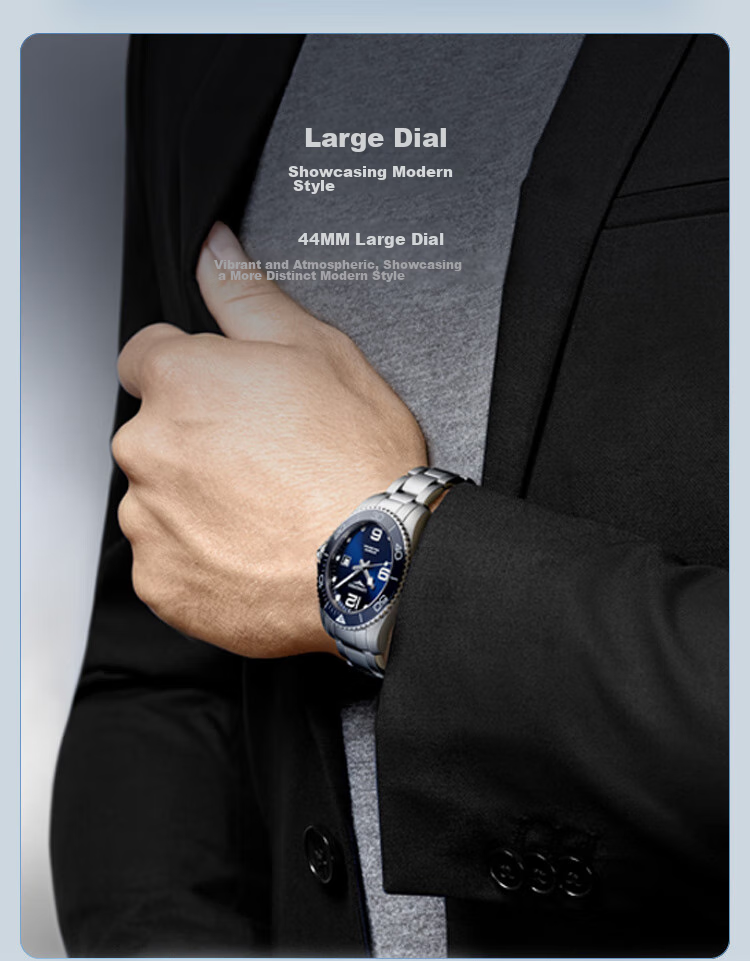 LONGINES Swiss Watch, Conquest Diving Series, Men's Steel Strap Mechanical Watch L37424566 7