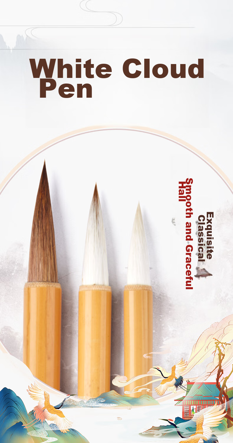 Liupintang Calligraphy Brush Set with Mixed Hair, Large And Small Regular Script for Students' Calligraphy And Chinese Painting, Beginner's Starter Kit with Ink, Ink Dish, Paper, And Four Treasures of The Study 1