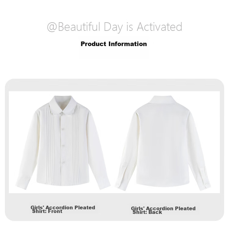 Yinuofang Children's White Long-Sleeve Shirt, Children's Day Performance Costume, Undershirt for Girls, Girls' Shirt for Large Chorus T-Shirt 11