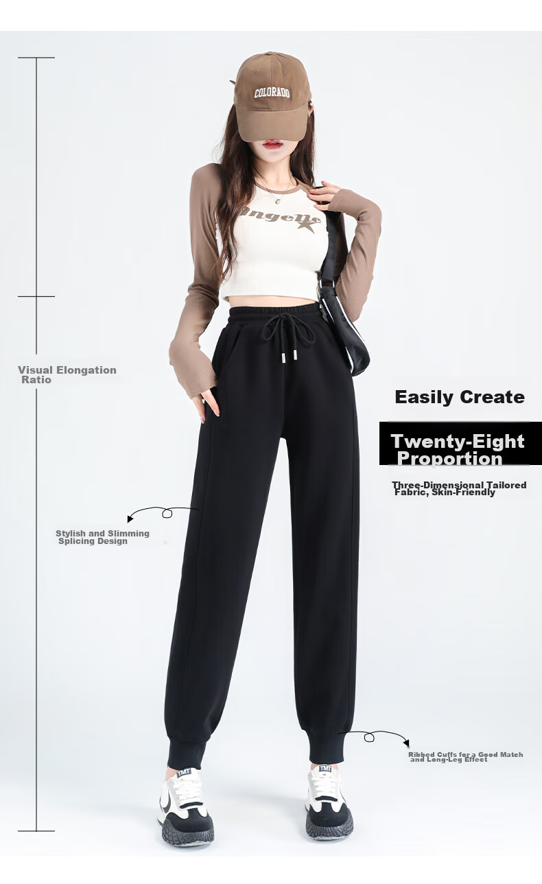 Baleno High-Waisted Loose Comfortable Sweatpants for Women, Spring/autumn 2025 New Style Outdoor Sports Fitness Casual Pants 7