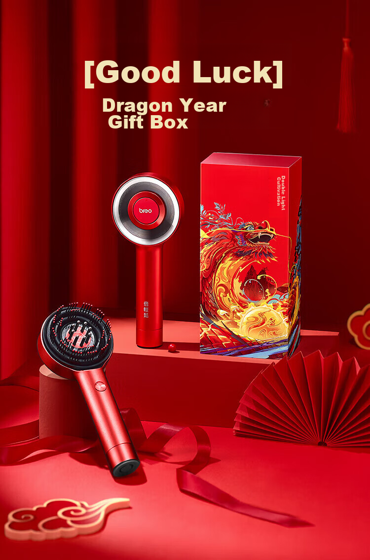 Breo [Mid-Autumn Festival Gift Top] Scalp3 Scalp Massage Comb, Black Kneading Massage, Stress Relief Hair Care Comb, Red Light Comb, Scalp Massager, Mid-Autumn Festival Gift for Elders 2