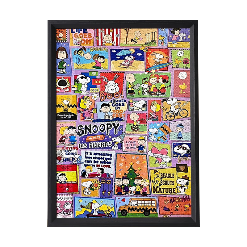Congpai Puzzle Frame, Empty Frame 70x50cm, Mounted Frame with 1000 Pieces, Wooden Frame, Wall-Mounted Decoration, Home Decoration, Black