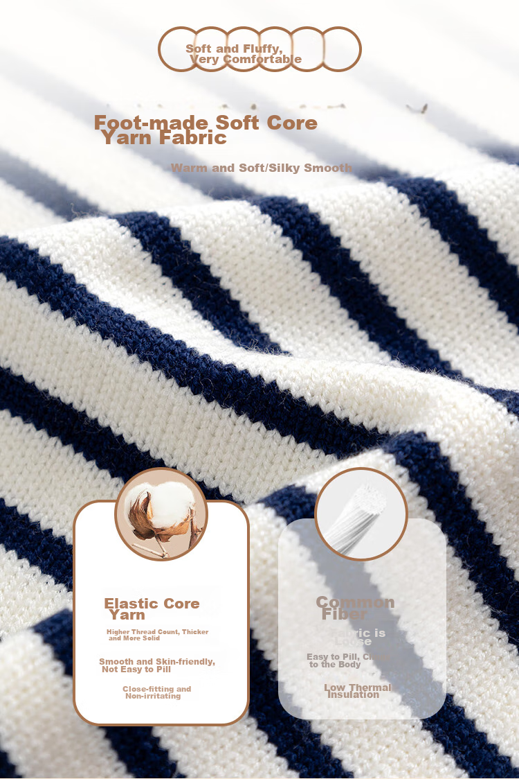 Baleno Children's Knitted Sweater, Autumn And Winter Style, for Older Kids, Korean-Style Striped Top, Boys And Girls Winter Wear, Warm Inner Layer Sweater 2