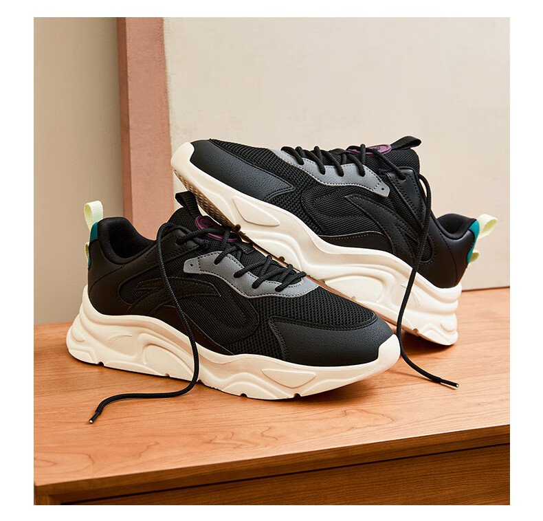 Anta Little Millennium Men's Casual Shoes Summer Mesh Breathable Thick Sole Height Increasing Commuter Dad Running Sports Shoes 19