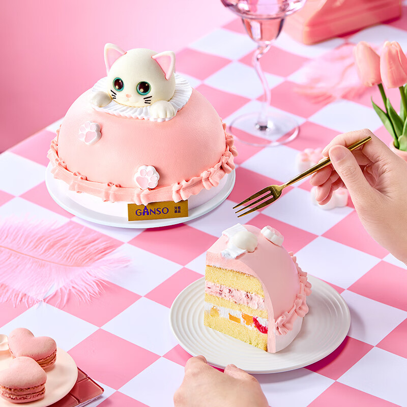 元祖（GANSO）企业专属 生日蛋糕同城配送 情有独衷鲜奶蛋糕