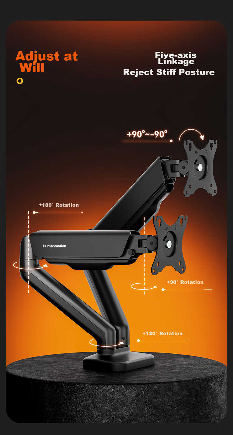 Songneng Dual Monitor Stand Multi-Screen Stand Vertical Dual Monitor Arm Mechanical Arm Dual Screen Monitor Riser Computer Screen Column Stand T660P-2B+ZP3 7