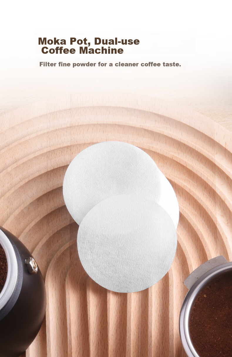 CLITON Italian Coffee Machine Round Filter Paper for Drip Bags, Coffee Filter Discs, 58mm - 100 Sheets 3