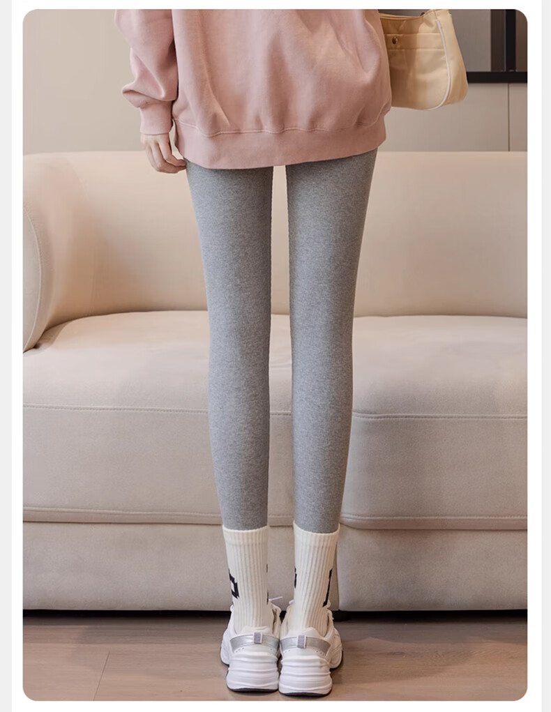 LangSha Cotton Pants for Women, Autumn And Winter Fleece-Lined Thickened Outer Leggings, Slimming Ribbed Extra Thick Cashmere, Northeast Warm Pants 5