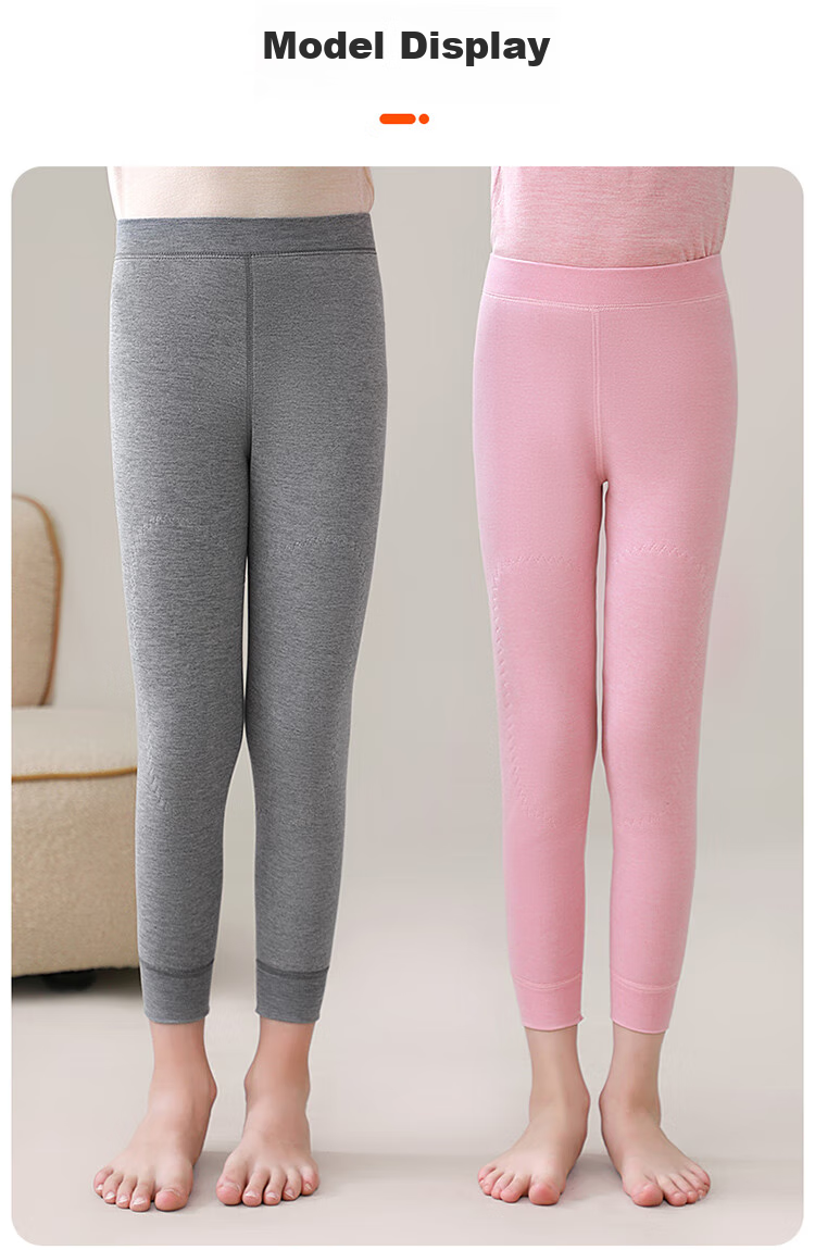 MiiOW Children's Thermal Pants, Girls' Autumn And Winter Knee Protection, Fleece-Lined Thickened Leggings, for Older Girls to Wear Underneath, Pink, Size 170 21