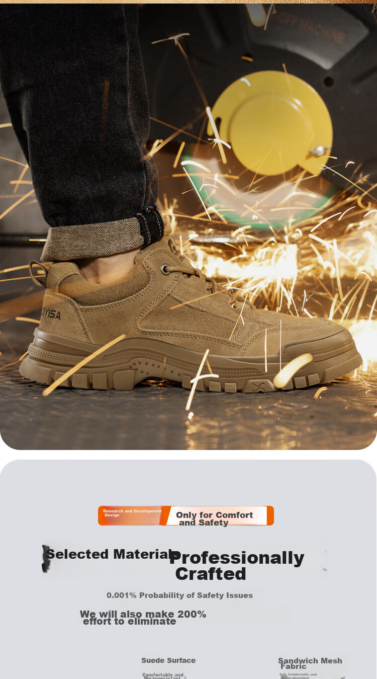 JUNBU Safety Shoes for Men, Electrician Insulated 10KV, Anti-Smashing, Anti-Puncture, Lightweight Comfortable Work Shoes 3115NKV Size 43 3