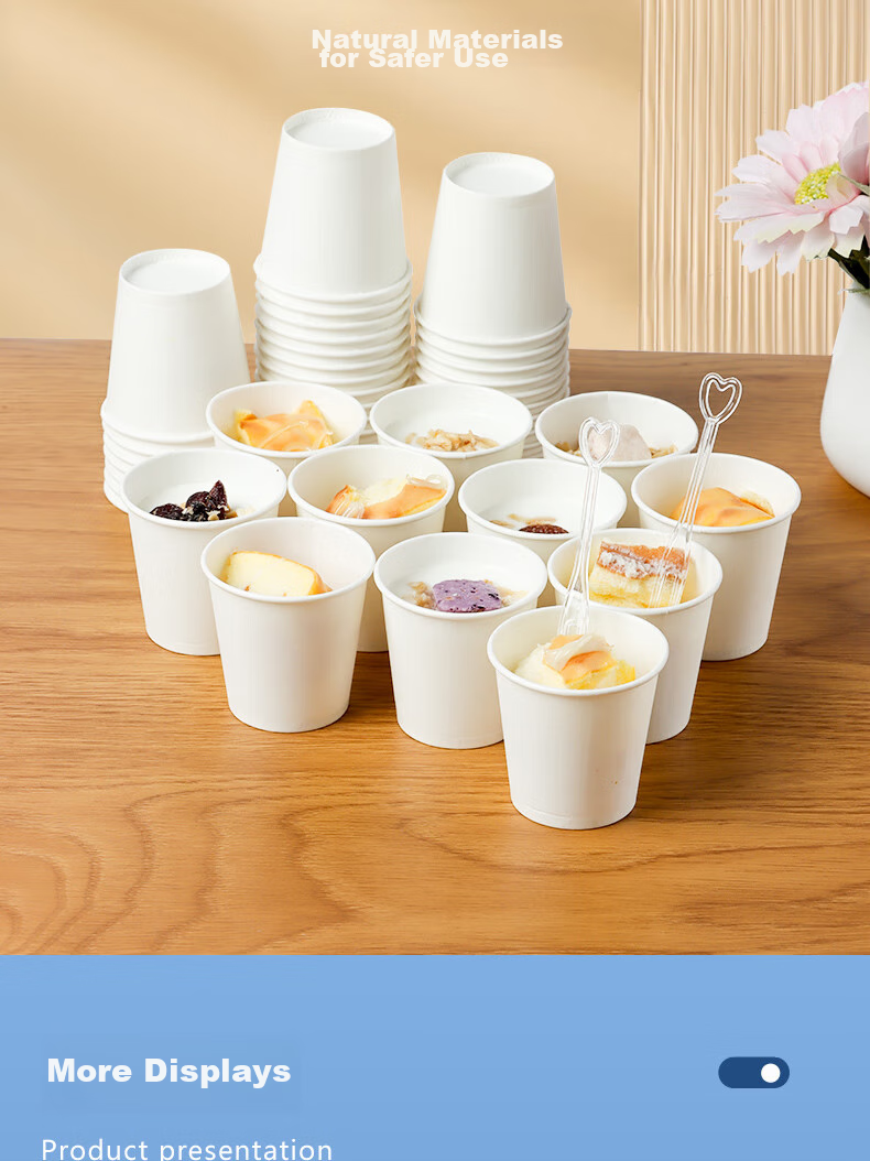 BJ Disposable Cups, Sample Cups, Single-Use Tea Cups, Small Tasting Cups, Small Paper Cups, Sampling Cups, 60ml, 100 Pieces 7