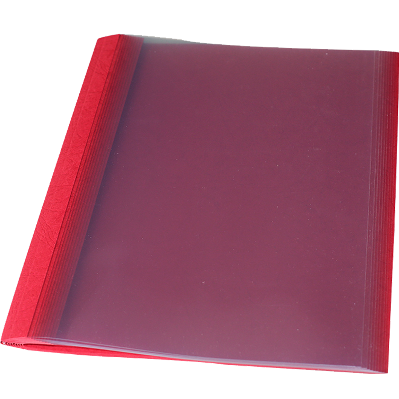 DOCON A4 Hot Melt Binding Machine Plastic Colorful Hot Melt Covers Contract Tender Document Book Glue Binding Transparent Cover with Side Glue 18mm Bright Red 10pcs/Pack