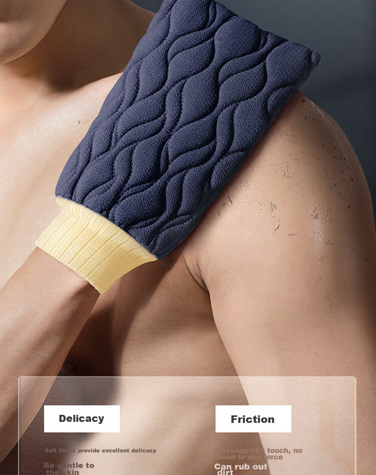 Chuangyilaojiang Exfoliating Washcloth for Men, Bath Scrubber, Body Scrubber with Coarse Sand, Widened Single Piece, Removes Dead Skin, Nylon Cotto 5