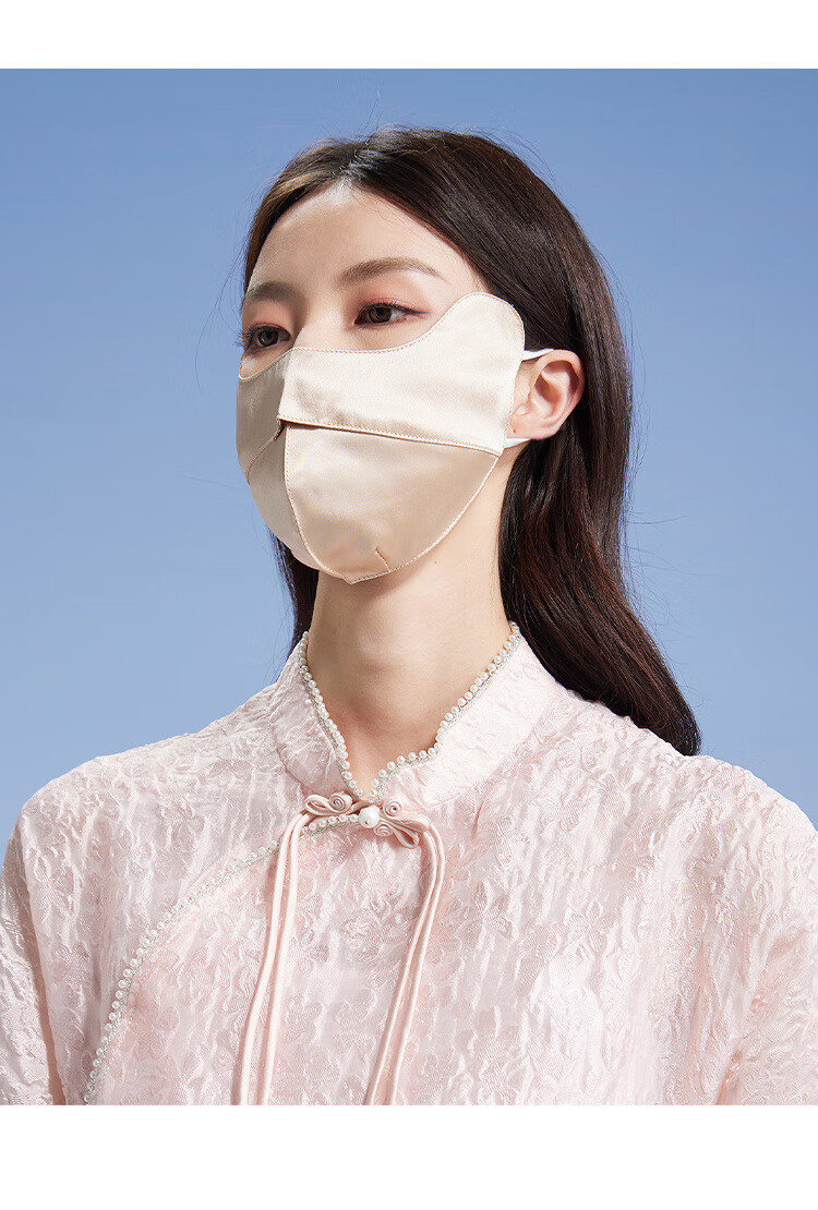 Shanghaigushi Silk Sun Protection Face Mask, Lightweight And Thin, 100% Mulberry Silk Face Cover for Women, Summer UV Protection for Driving, Silver Gray 14