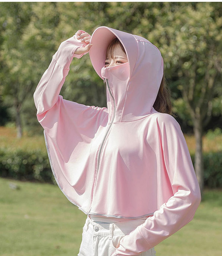 GLO-STORY Sun Protection Clothing for Women, Long-Sleeve Hooded UV-Resistant Jacket, Outdoor Anti-UV Shawl, WST114059 27