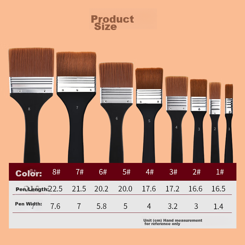 Кисть для рисования BGI-WAP Art Board Brush, нейлоновая, с широкой головкой, для акрила, гуаши, масляной живописи, настенной живописи и меловых досок, № 3 T43803H
