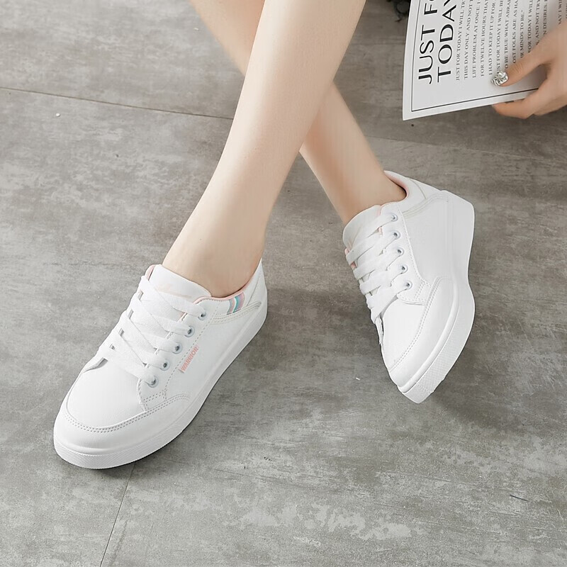 Warrior Women's Versatile Casual Low-Top Breathable Sneakers for Running And Everyday Wear WXY-L319N White And Pink Size 38