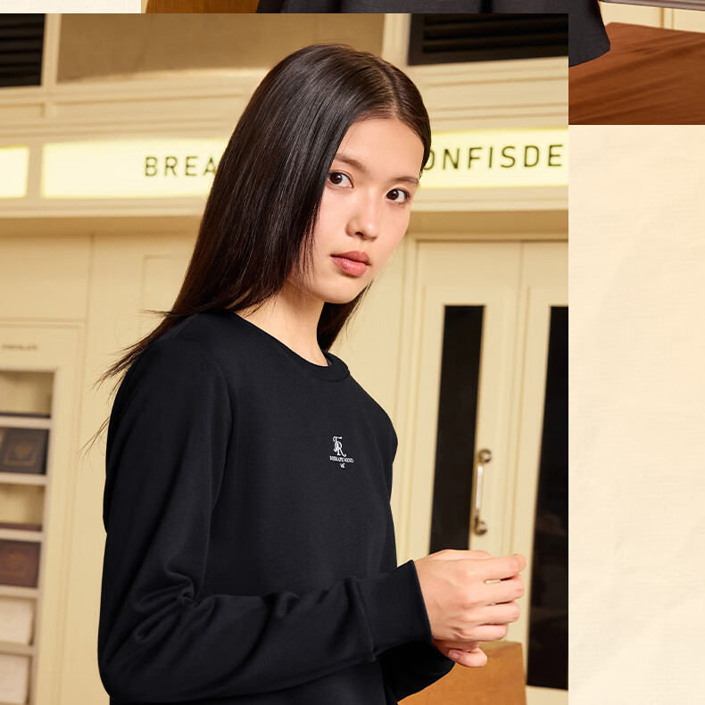 361° Women's Sweatshirt, Spring Fleece-Lined Jacket, Sports Casual Round Neck Long-Sleeve Pullover Top, 662344801D-2 24