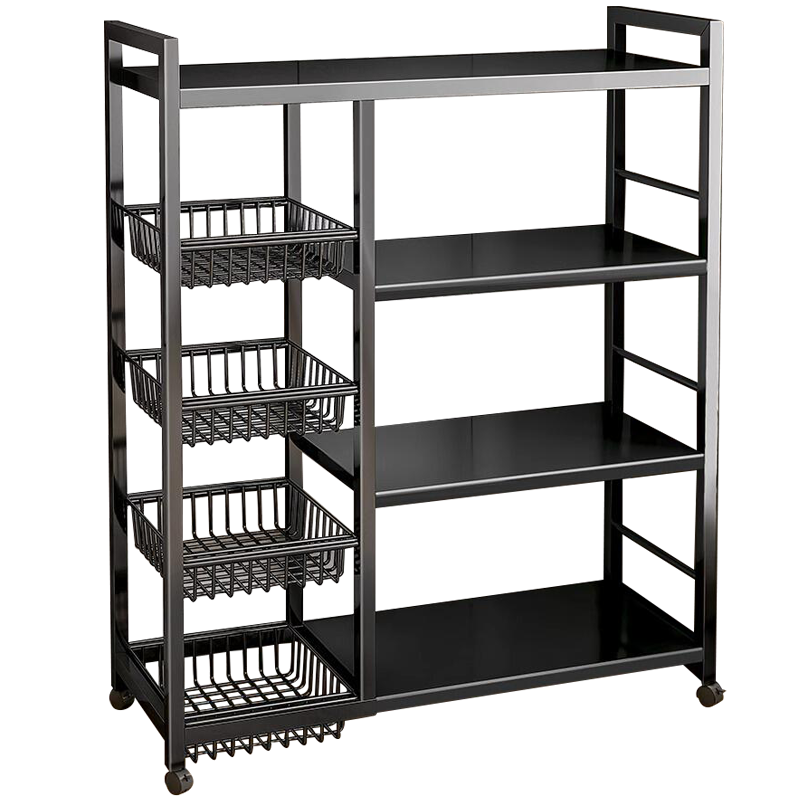 Yupin Floor Storage Rack, Multi-Layer Kitchen Organizer for Oven, Cookware And Vegetable Storage Shelf, ZW170 Four-Tier 120