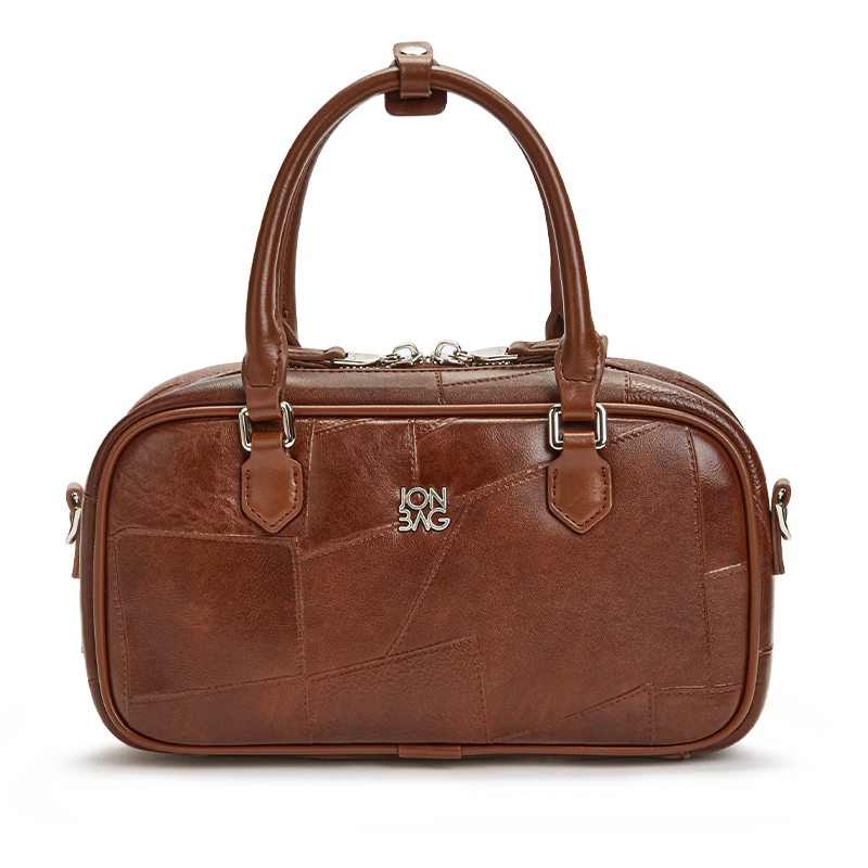 Jane Bage Vintage Patchwork Small Boston Bag Casual Shoulder Crossbody Bag for Women High-End Handbag Gift for Girlfriend 520