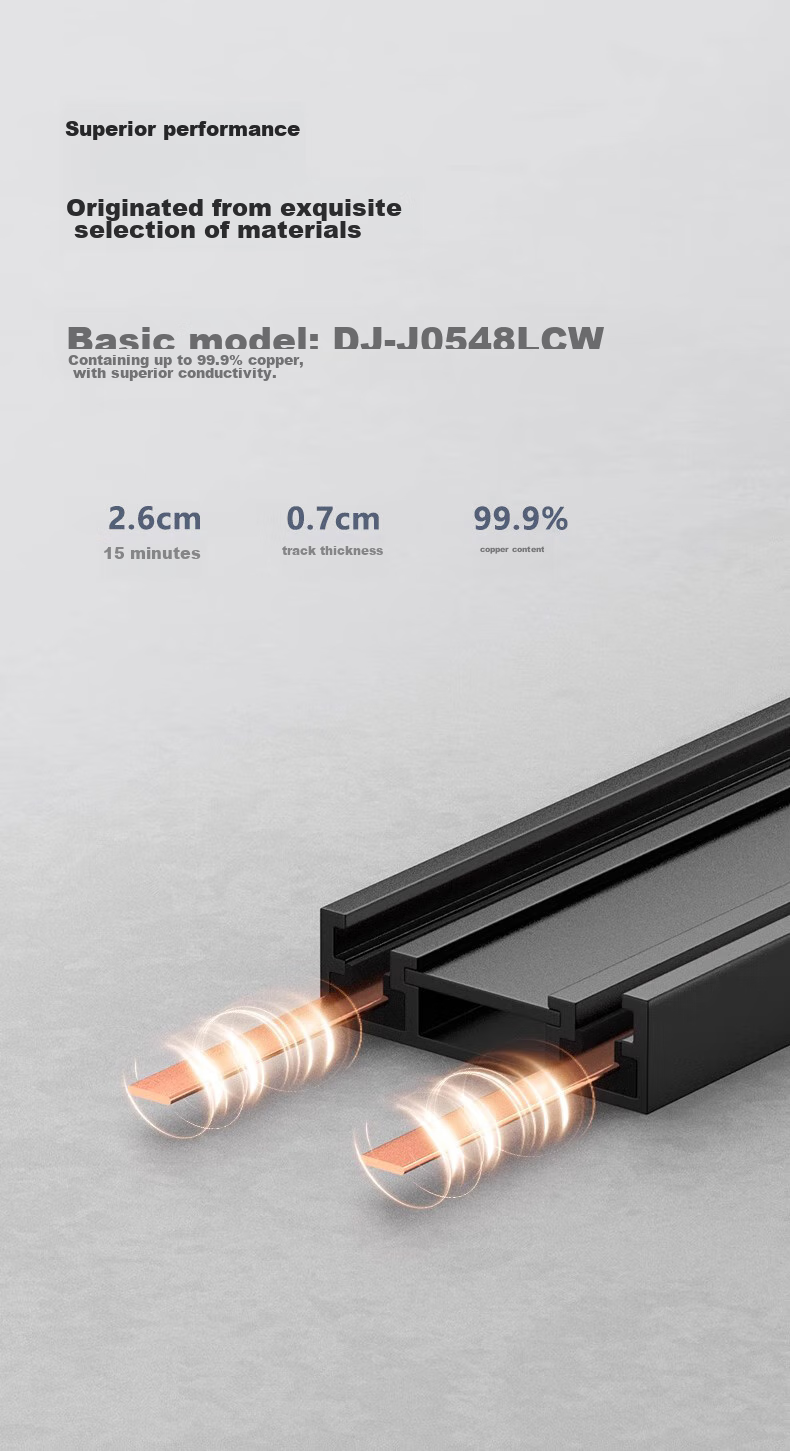 JIAOJIAOZHE Ultra-Thin Surface-Mounted Magnetic Track Light, Linear Light for Living Room Home Use, No Ceiling Mounting Required, Main Light Not Needed, 1 Meter Track 3
