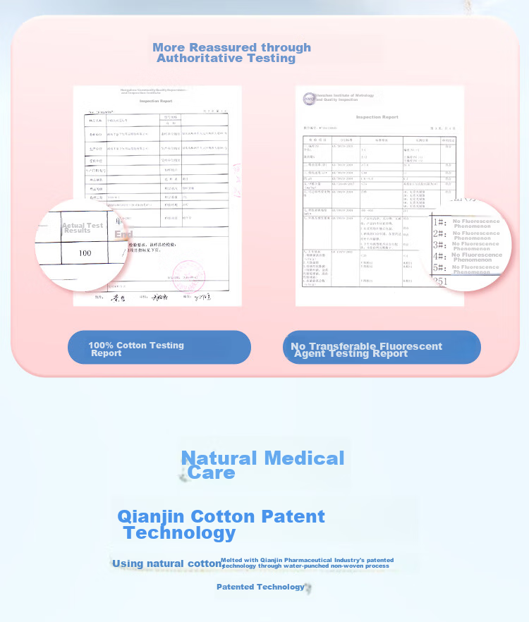 Qianjinjingya Sanitary Pads, Pure Cotton Breathable, Gynecological Use, Menstrual Pads, Ultra-Thin Day And Night Combination, 6 Packs (44 Pieces) 6