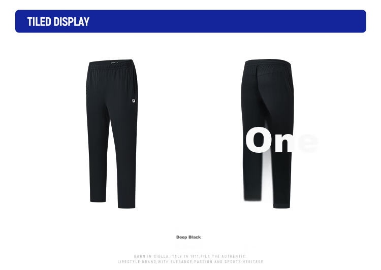 FILA Official Men's Knitted Pants, Summer Basic Simple Straight-Leg Sports Fitness Trousers 19
