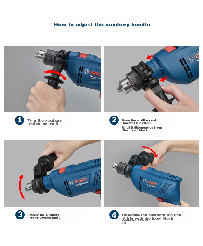 BOSCH Impact Drill, Electric Drill for Home Repair, Drilling Tiles, Wood, Metal, Brick Walls, 600W Corded GSB 600 5