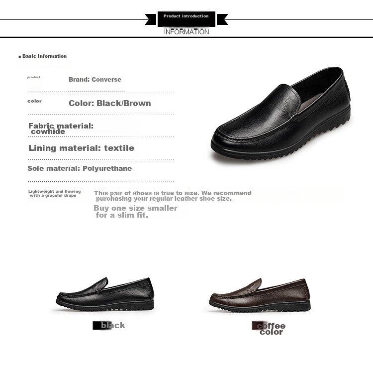 Kangnai Men's Leather Shoes, Versatile And Comfortable Slip-On Loafers, Business Casual Shoes, Cowhide Lightweight Black, Size 44 9