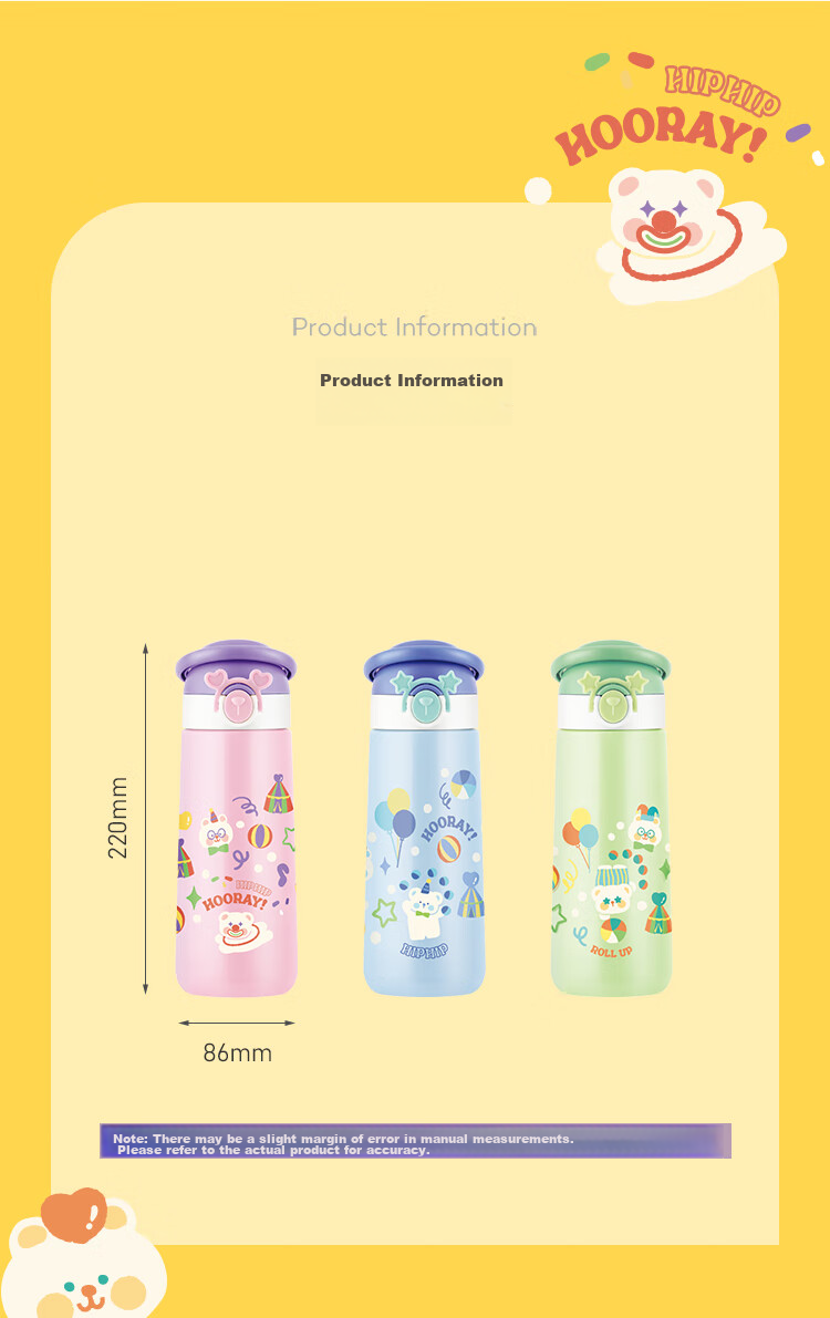 LOCK&LOCK Children's Insulated Cup, Elementary School Student Sports Water Bottle, Kindergarten Straw Cup, 316L Stainless Steel Cup, Blue, 500ML 13