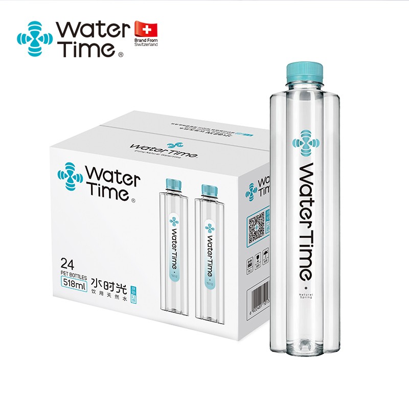 水时光（WaterTime）生态原产地标志518ml*24瓶/箱低钠低赫兹弱碱化石深层古地下泉水