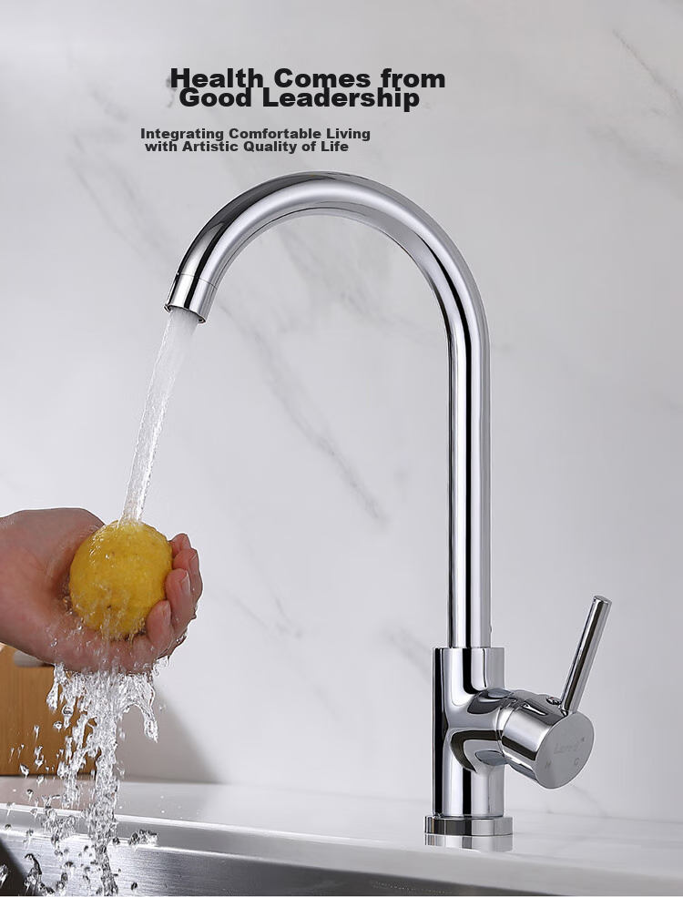 Larsd Kitchen Faucet Hot And Cold Sink Tap Copper Body Sink Faucet with 80CM Pipe F04 3