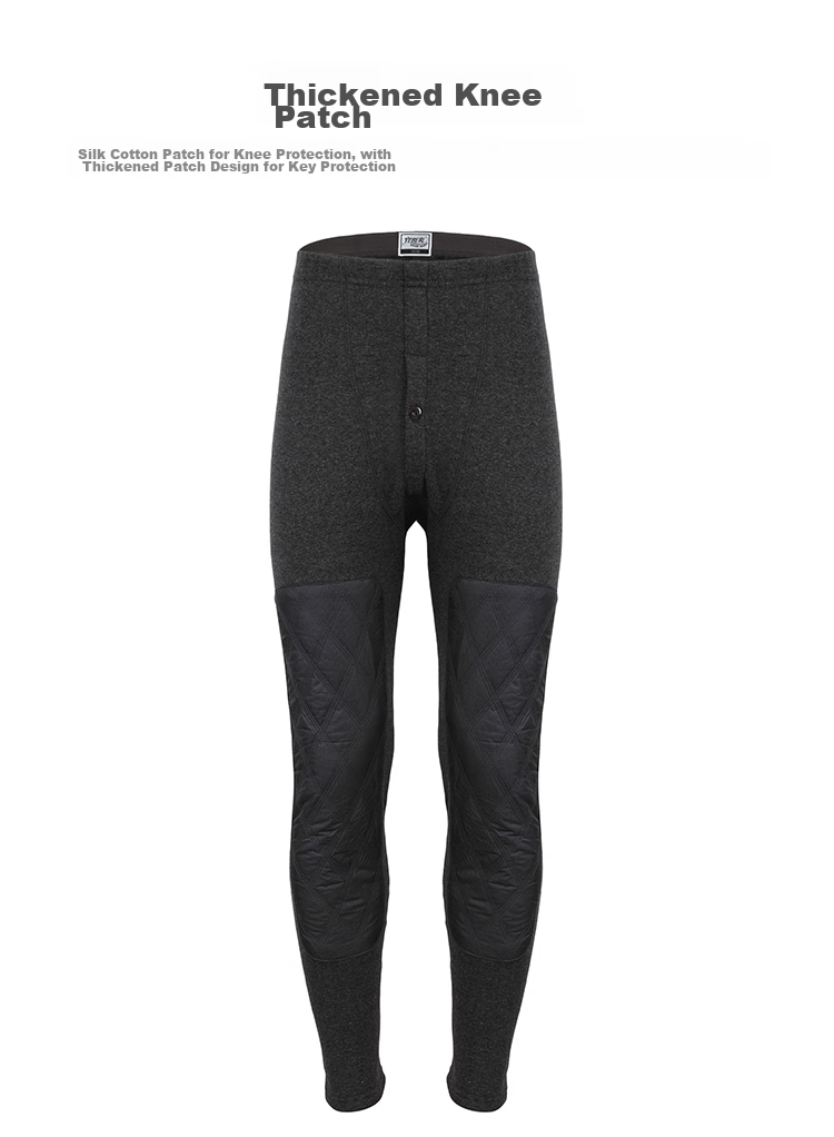 Yiershuang Autumn And Winter [4-Layer Thickened] Men's Patch Knee Warmers, Fleece-Lined Cotton Long Pants, Autumn Trousers for Me 4