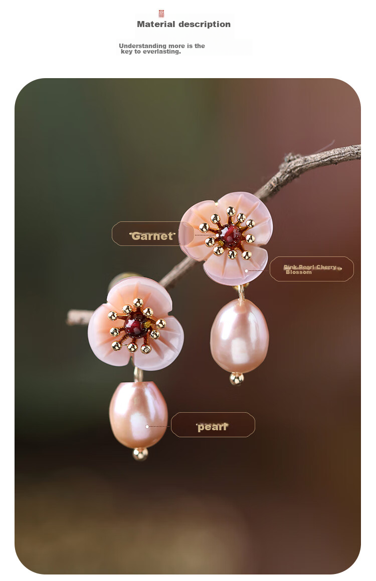 Fenghuangniepan Freshwater Pearl Earrings for Women, Elegant Stud Earrings with Niche Design, Earrings for Girlfriend's Birthday Gift 13