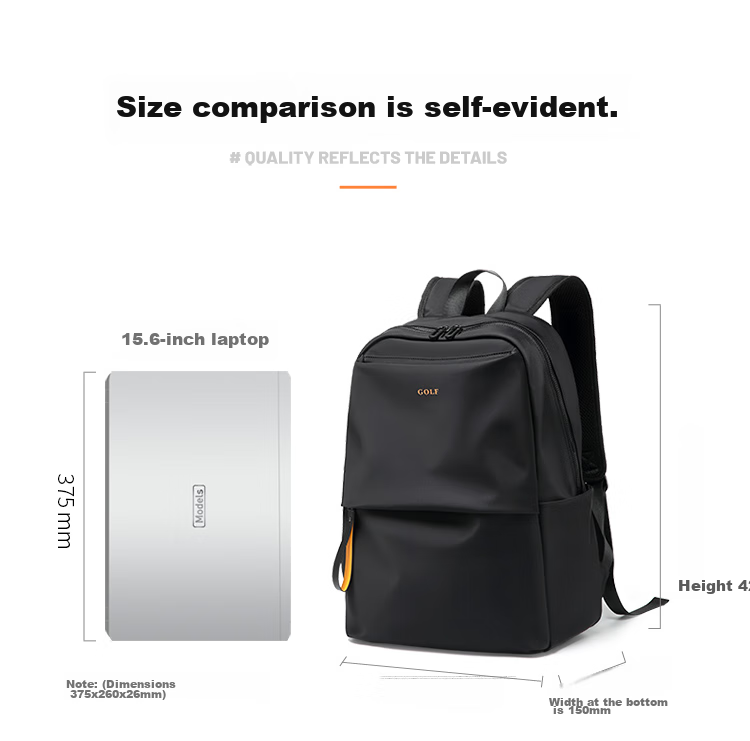 GOLF Backpack for Men, Travel Bag with 15.6-Inch Laptop Compartment, Multi-Compartment Student Schoolbag for Commuting And Business Trips 20