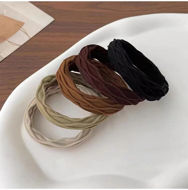 Yefili 10-Pack High Elasticity Simple Hair Ties for Bun and High Ponytail Durable Hair Bands for Women and Students 13